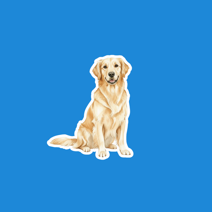 Golden Retriever Light Golden Vinyl Sticker | Realistic Dog Lover Gift | Water-Resistant Vinyl