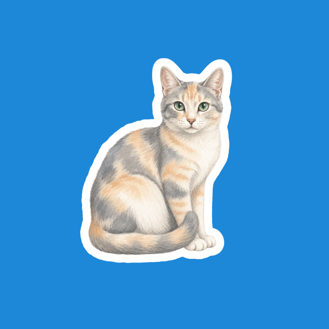 Dilute Calico Cat Watercolor Fridge Magnet – Designs by Mysh
