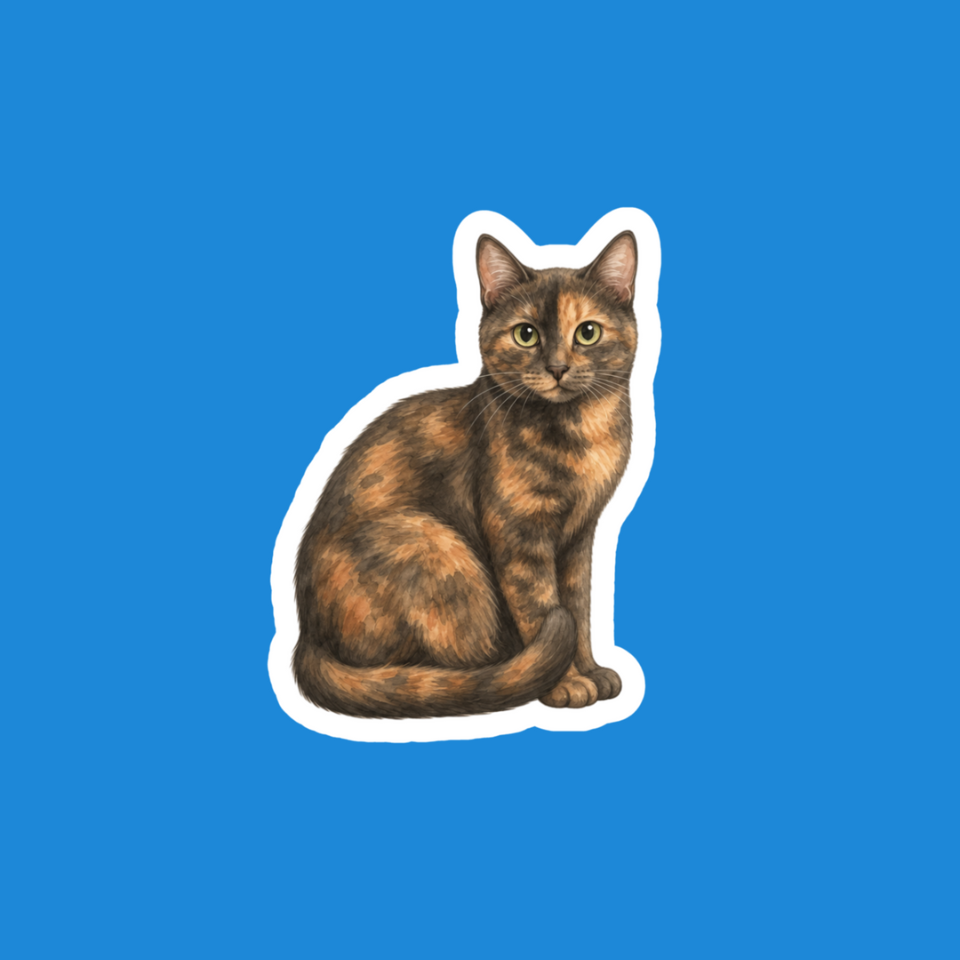 Chocolate Tortoiseshell Cat Watercolor Fridge Magnet – Designs by Mysh