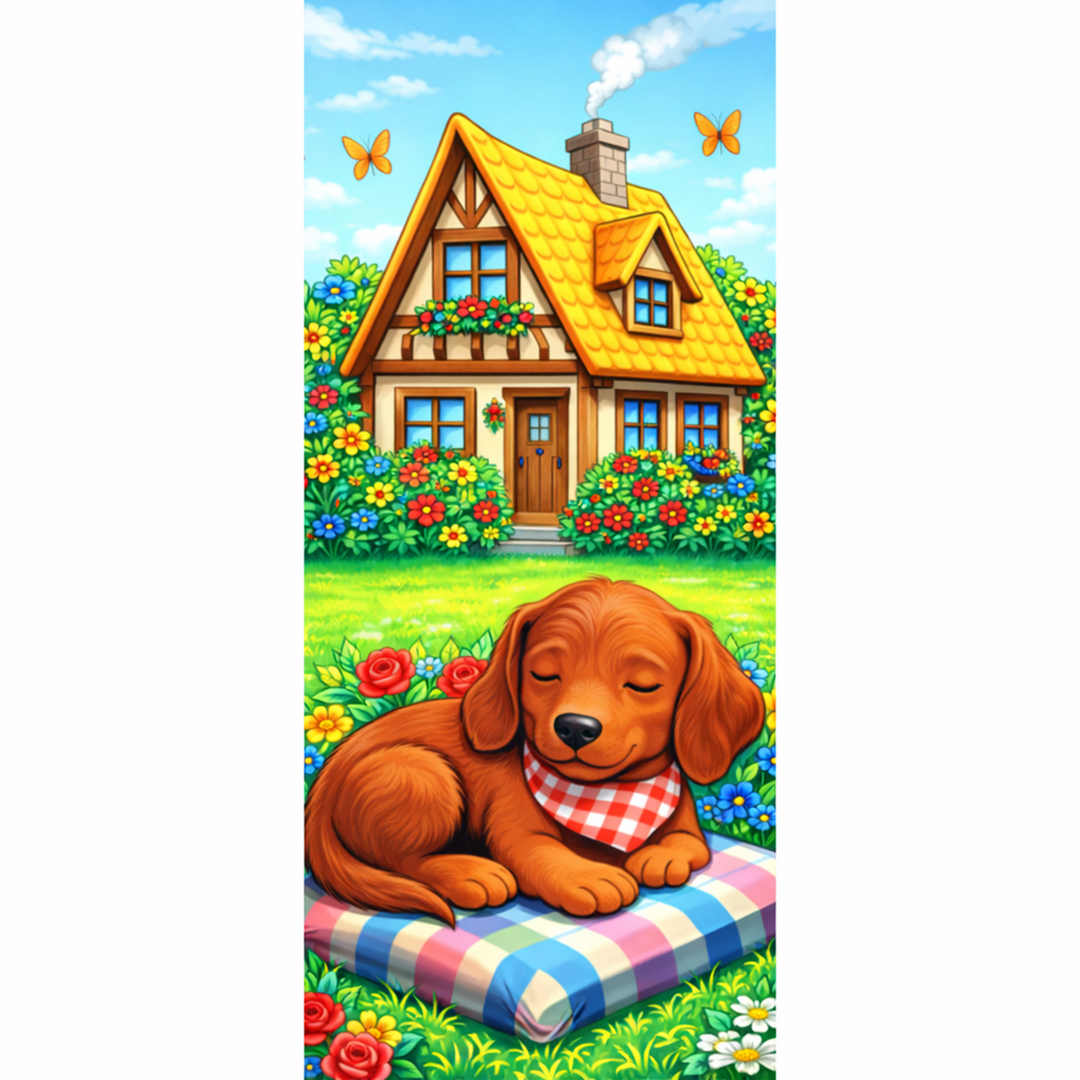 Cottagecore Flower Crown Puppy Bookmark - Designs by Mysh