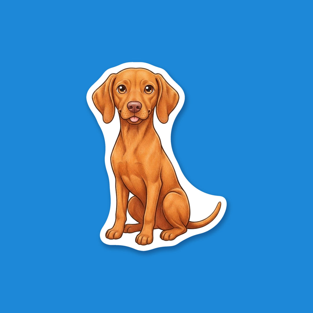 Vizsla Golden Rust kawaii die-cut vinyl sticker