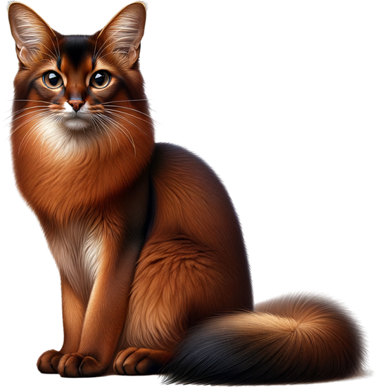 Somali Cat Sticker, Longhaired Cat Decal, Water-resistant Vinyl Sticker, Cat Breed Art, Gift for Cat Lovers, Pet Laptop Sticker
