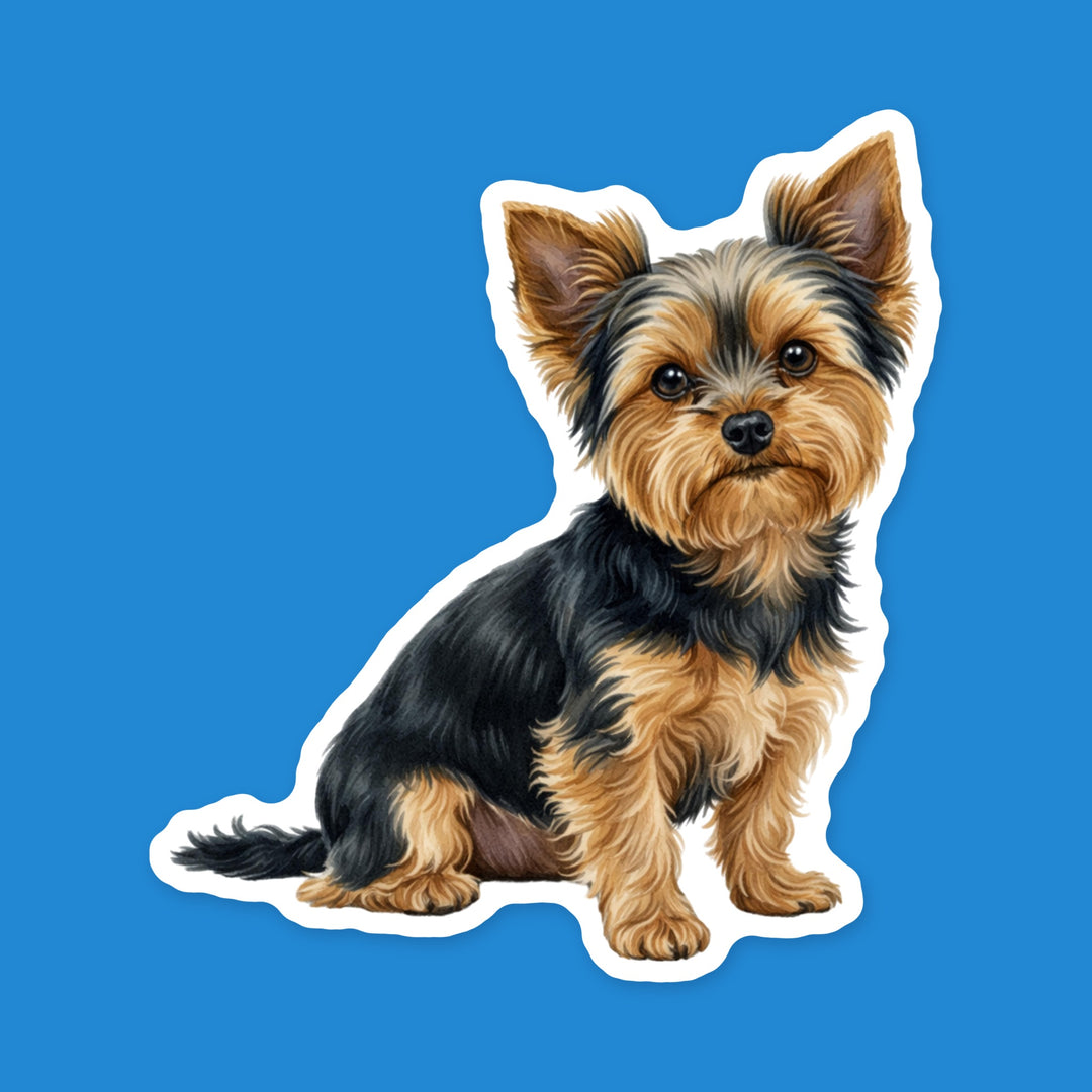 Yorkshire Terrier Black and Tan watercolor dog sticker