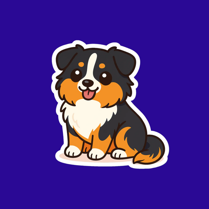 Cartoon dog illustration on a blue background