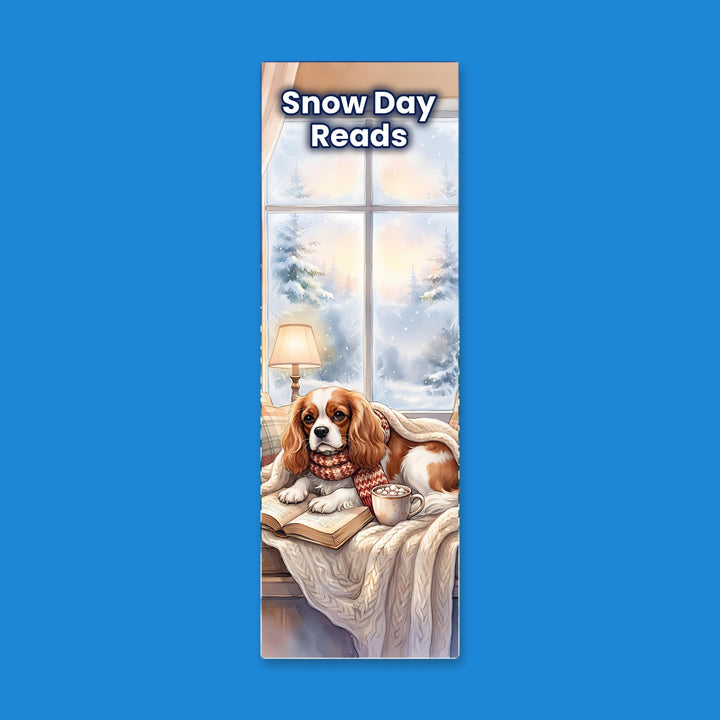 Snow Day Reads Cavalier King Charles watercolor bookmark – Designs by Mysh