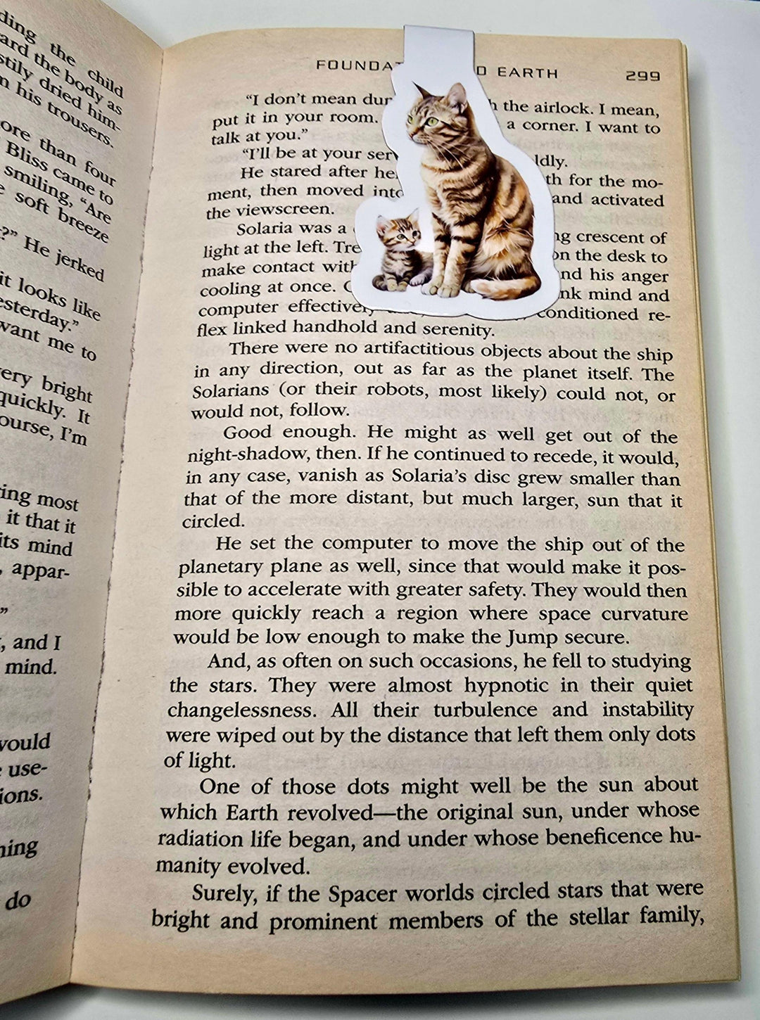 Watercolor magnetic bookmark of an American Shorthair brown tabby cat and kitten