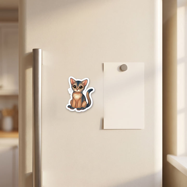 Abyssinian Blue kawaii fridge magnet on a refrigerator door – Designs by Mysh