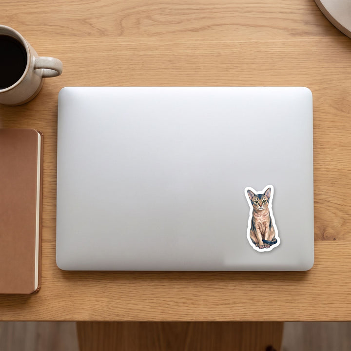 Abyssinian Blue watercolor vinyl sticker on a laptop lid – Designs by Mysh