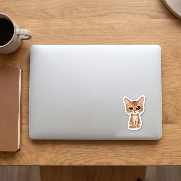 Burmese Champagne kawaii vinyl sticker on a laptop lid – Designs by Mysh