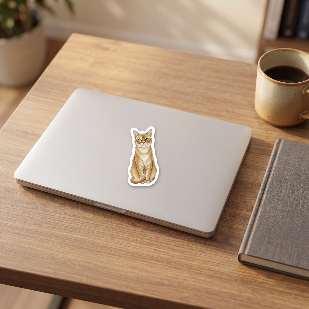 Burmese Champagne watercolor vinyl sticker on a laptop lid – Designs by Mysh