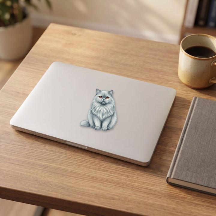 Persian Blue watercolor vinyl sticker on a laptop lid – Designs by Mysh