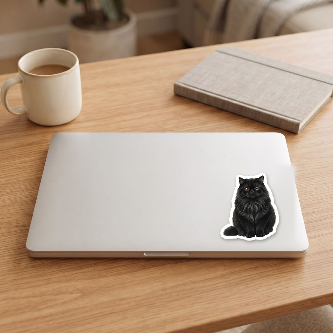 Persian Black watercolor vinyl sticker on a laptop lid – Designs by Mysh