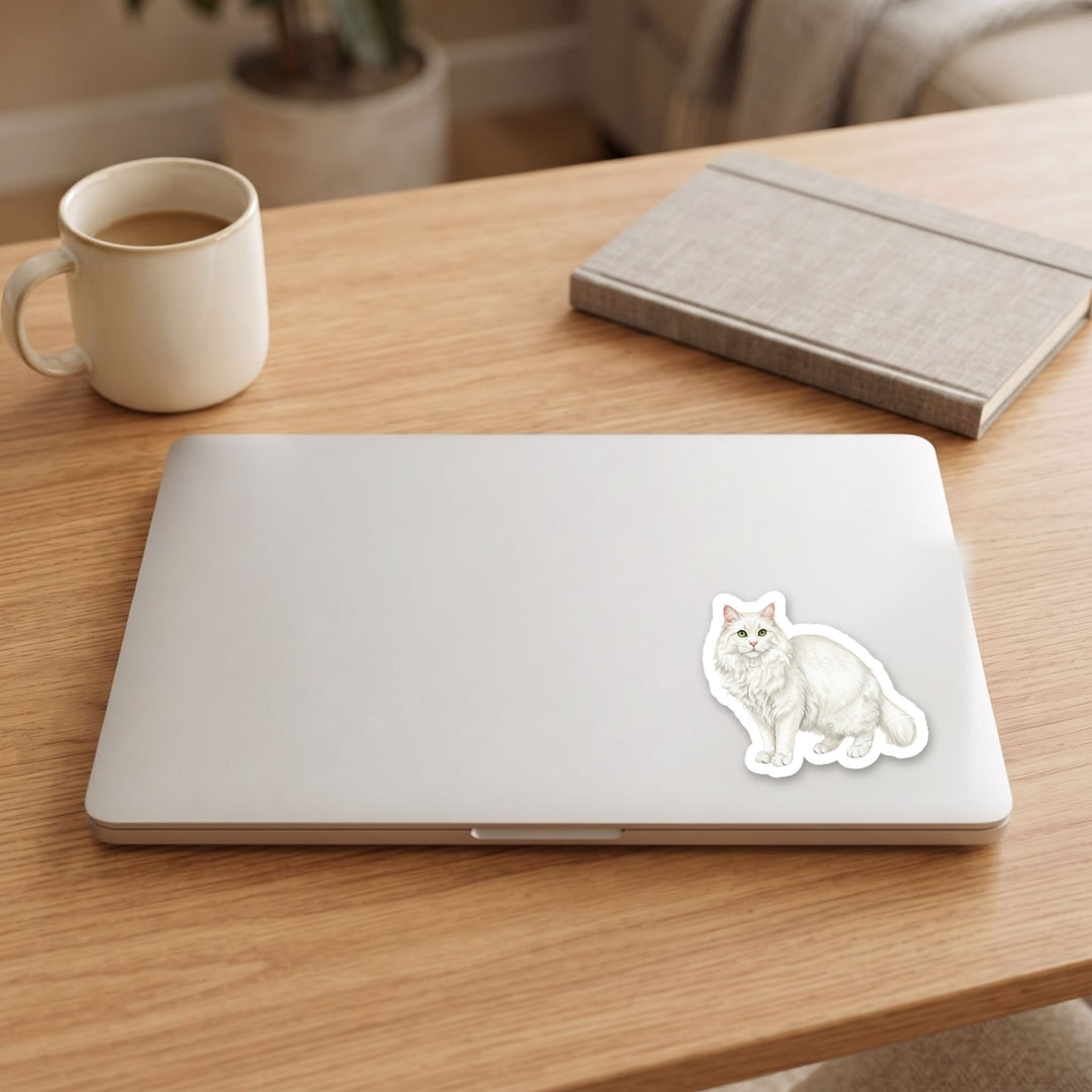 Siberian White watercolor vinyl sticker on a laptop lid – Designs by Mysh