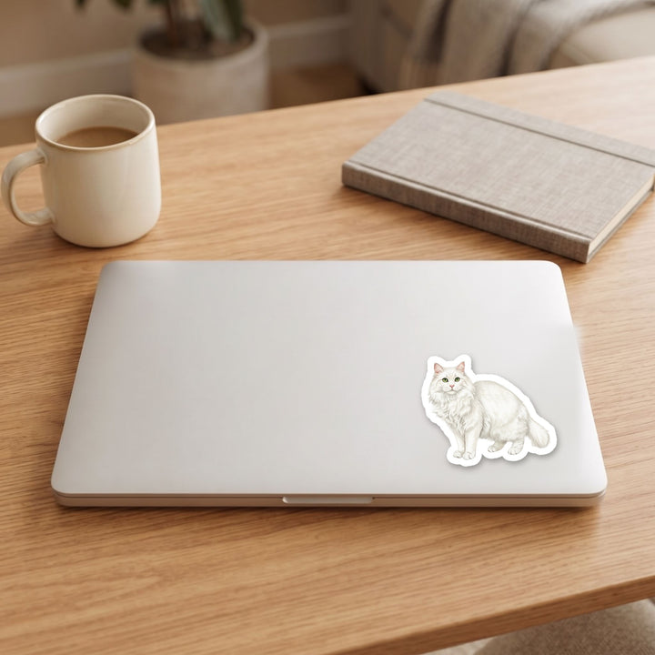 Siberian White watercolor vinyl sticker on a laptop lid – Designs by Mysh