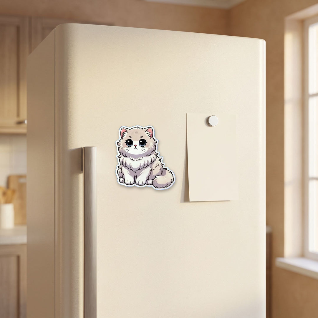 British Longhair kawaii fridge magnet on a refrigerator door – Designs by Mysh