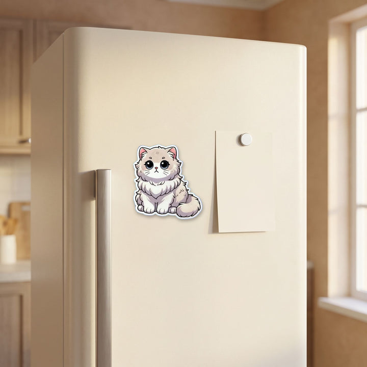 British Longhair kawaii fridge magnet on a refrigerator door – Designs by Mysh