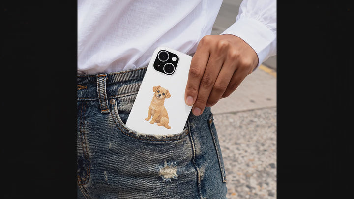 Chiweenie Tan Watercolor Style - Vinyl Stickers