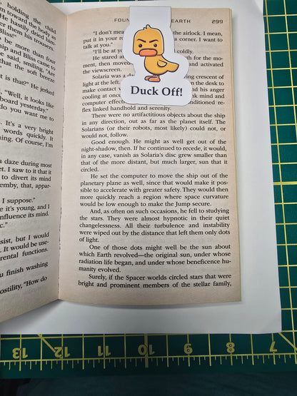 Funny Duck Magnetic Bookmark, Sarcastic Gift for Readers, Cute Angry Duck Stationery, Book Lover Gift Idea, Bookish Humor Bookmark