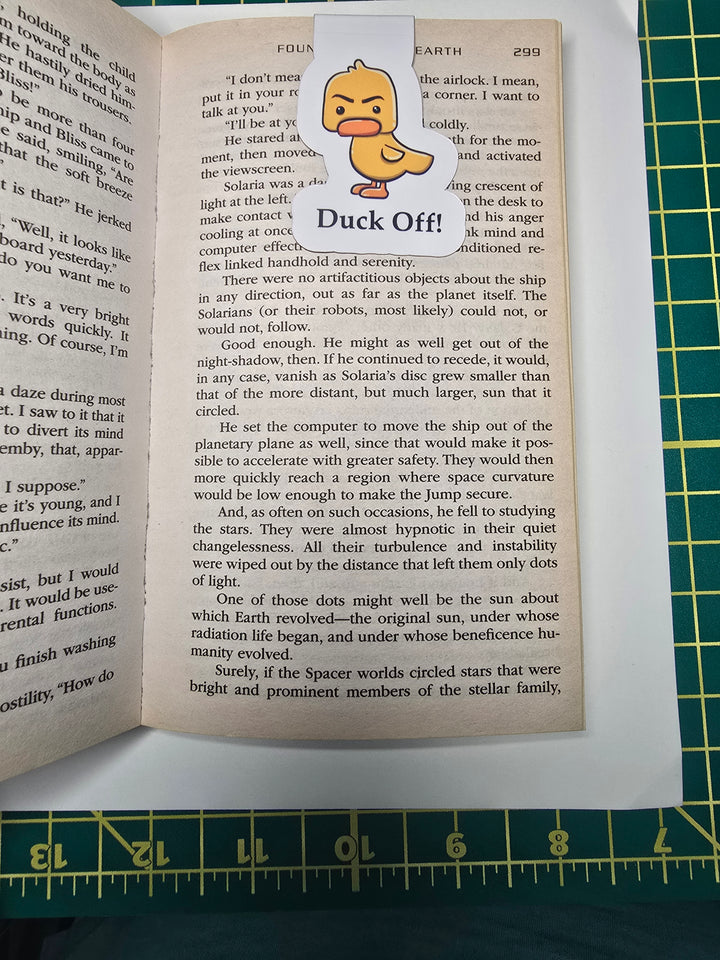 Funny Duck Magnetic Bookmark, Sarcastic Gift for Readers, Cute Angry Duck Stationery, Book Lover Gift Idea, Bookish Humor Bookmark - Designs by Mysh
