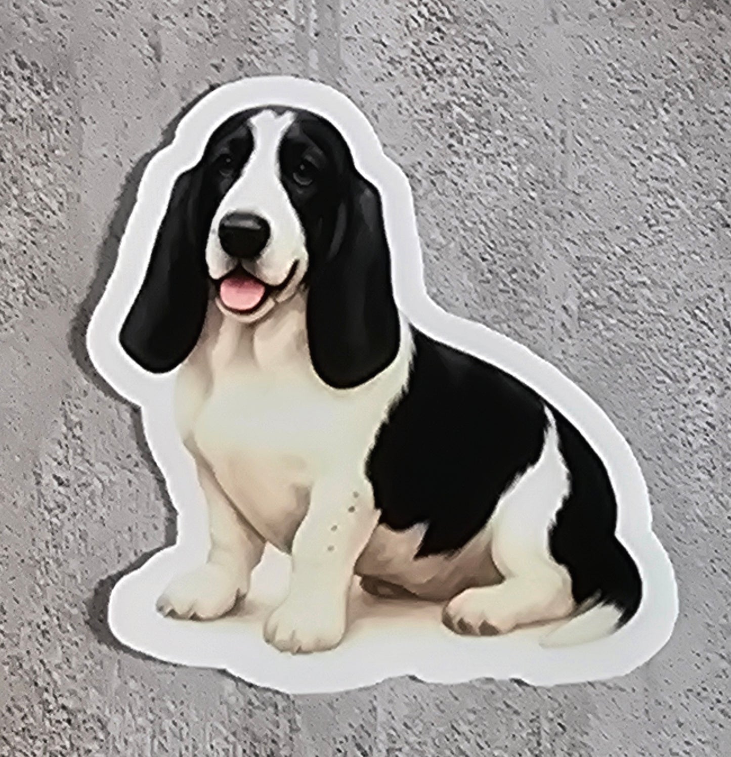 Basset Hound Dog Stickers – Watercolor Vinyl Sticker, 3” Durable Pet Decal for Laptop, Water Bottle, Journal