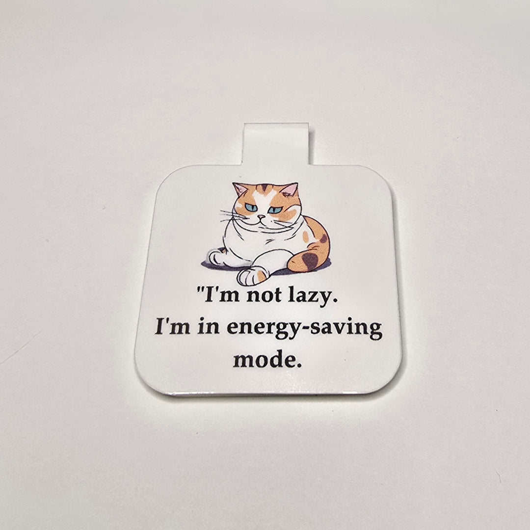Funny Cat Magnetic Bookmark, Lazy Cat Energy Mode, Bookish Gift for Readers, Grumpy Kitty Design - Designs by Mysh