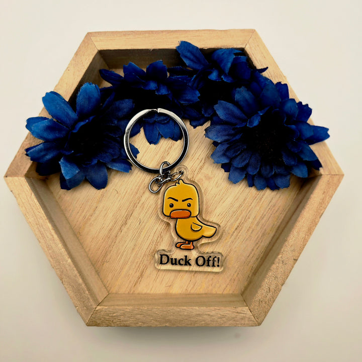 Funny Duck Keychain, Sassy Acrylic Charm, Cute Animal Gift, Sarcastic Bag Accessory - Designs by Mysh
