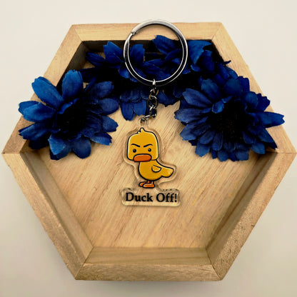 Funny Duck Keychain, Sassy Acrylic Charm, Cute Animal Gift, Sarcastic Bag Accessory