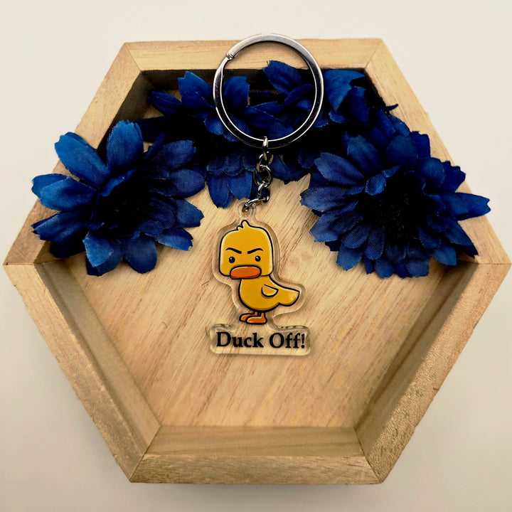 Funny Duck Keychain, Sassy Acrylic Charm, Cute Animal Gift, Sarcastic Bag Accessory - Designs by Mysh