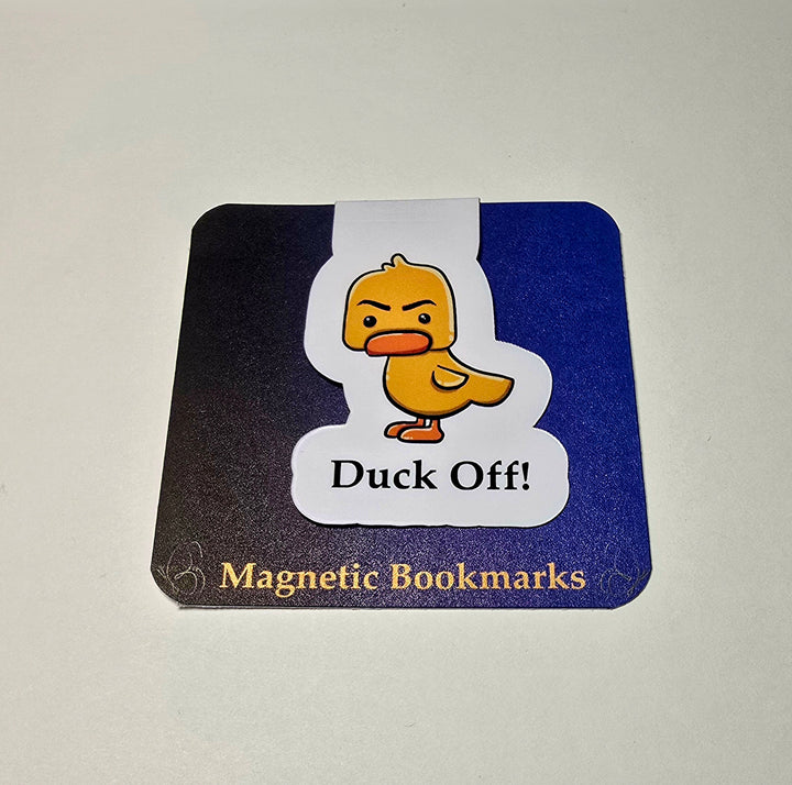 Funny Duck Magnetic Bookmark, Sarcastic Gift for Readers, Cute Angry Duck Stationery, Book Lover Gift Idea, Bookish Humor Bookmark - Designs by Mysh